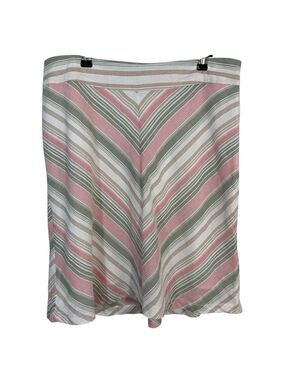 Aventura Pastel Chevron A-Line Skirt Sz 8 Coastal Short Mini Beachy Cute Cotton